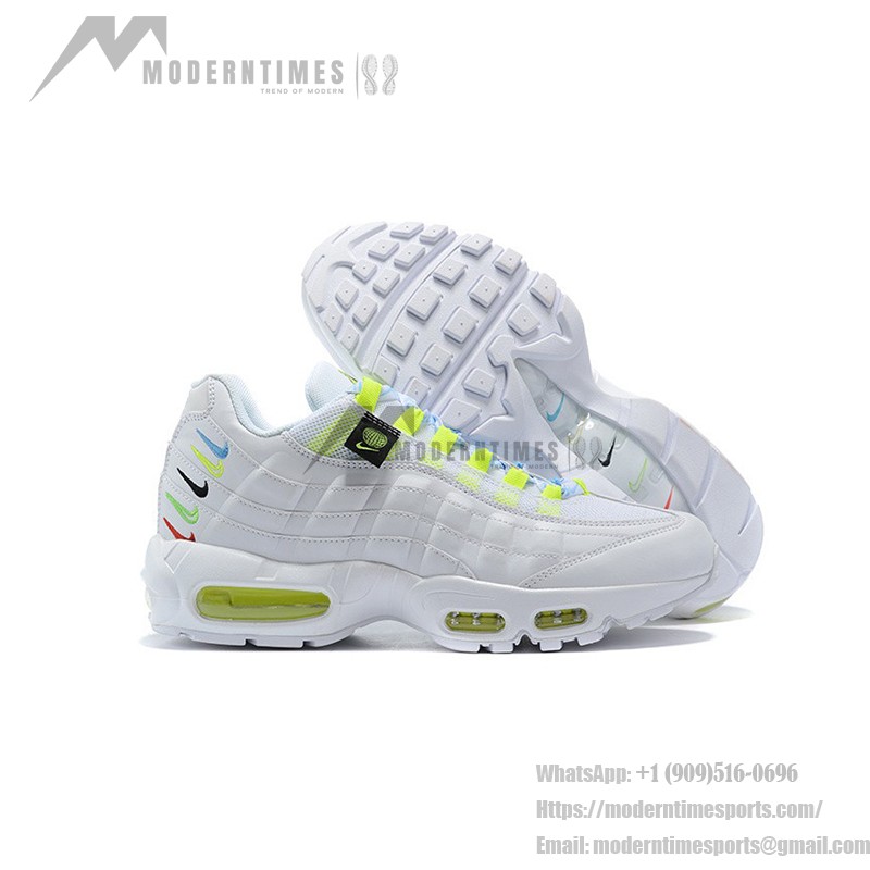 Nike Air Max 95 Worldwide CV9030-100 マルチカラースニーカー Nike Air Max 95 Worldwide CV9030-100 ホワイト&グリーンマルチカラースニーカー スウッシュアクセント付き