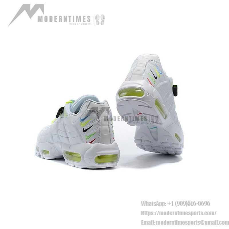 Nike Air Max 95 Worldwide CV9030-100 マルチカラースニーカー Nike Air Max 95 Worldwide CV9030-100 ホワイト&グリーンマルチカラースニーカー スウッシュアクセント付き