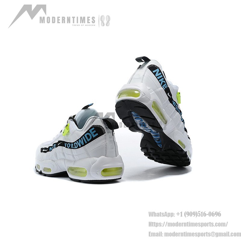 Nike Air Max 95 Worldwide Pack CT0248-100 ホワイト&ブルースニーカー Nike Air Max 95 Worldwide Pack CT0248-100 ホワイト&ブルースニーカー 「Worldwide」ブランディング付き
