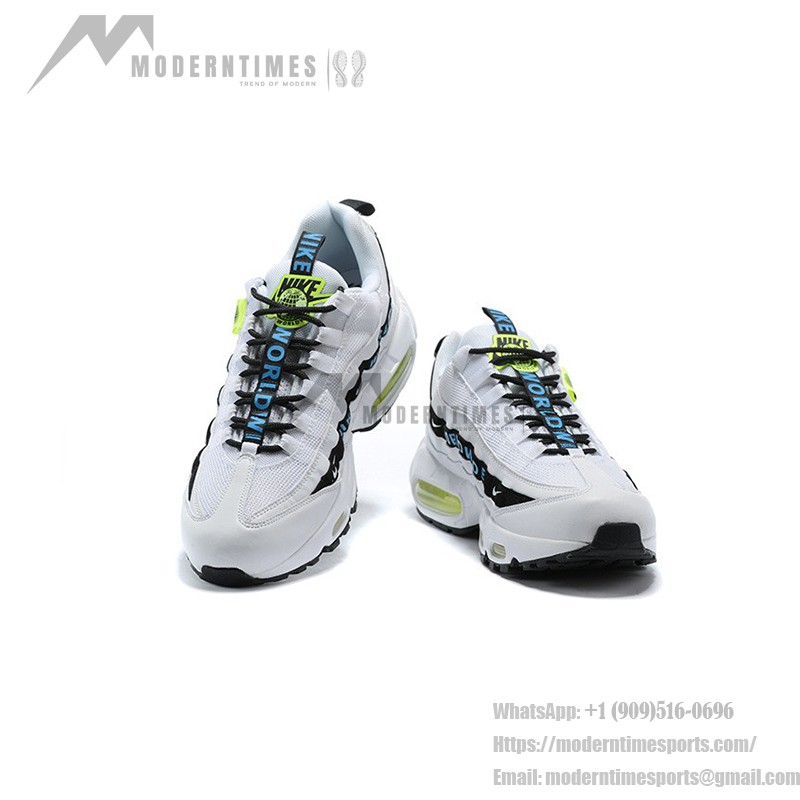 Nike Air Max 95 Worldwide Pack CT0248-100 ホワイト&ブルースニーカー Nike Air Max 95 Worldwide Pack CT0248-100 ホワイト&ブルースニーカー 「Worldwide」ブランディング付き