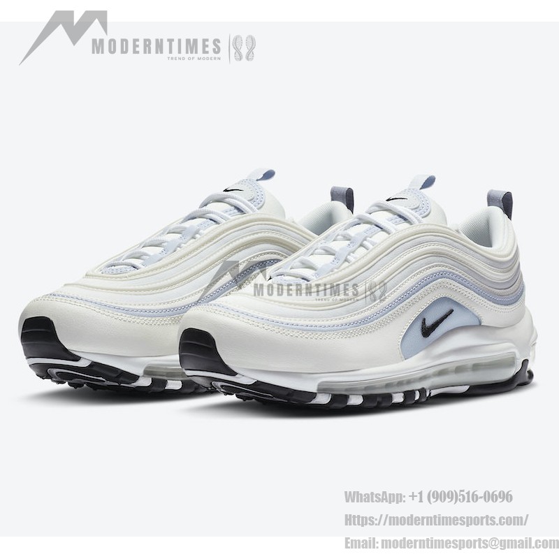 Nike Air Max 97 "Ghost" CZ6087-102 - Sleek White Sneakers with Lavender Accents Nike Air Max 97 "Ghost" CZ6087-102 - White and Lavender Sneakers