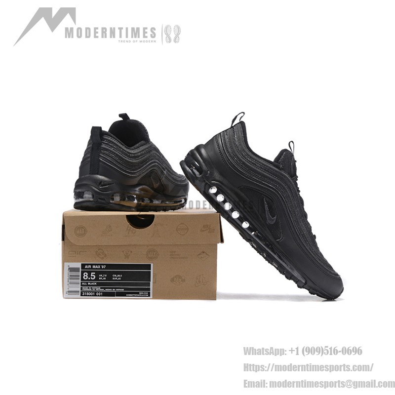 Nike Air Max 97 Triple Black - All-Black Sleek Sneakers Nike Air Max 97 Triple Black DH8016-002 with Full-Length Air Cushioning
