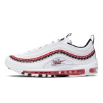 Nike Air Max 97 Script Swoosh - Bold Red and Black Accents Nike Air Max 97 Script Swoosh CK9397-100 in White, Red, and Black