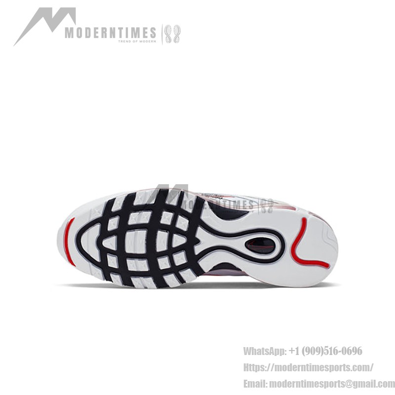 Nike Air Max 97 Script Swoosh - Bold Red and Black Accents Nike Air Max 97 Script Swoosh CK9397-100 in White, Red, and Black