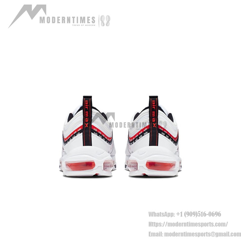 Nike Air Max 97 Script Swoosh - Bold Red and Black Accents Nike Air Max 97 Script Swoosh CK9397-100 in White, Red, and Black