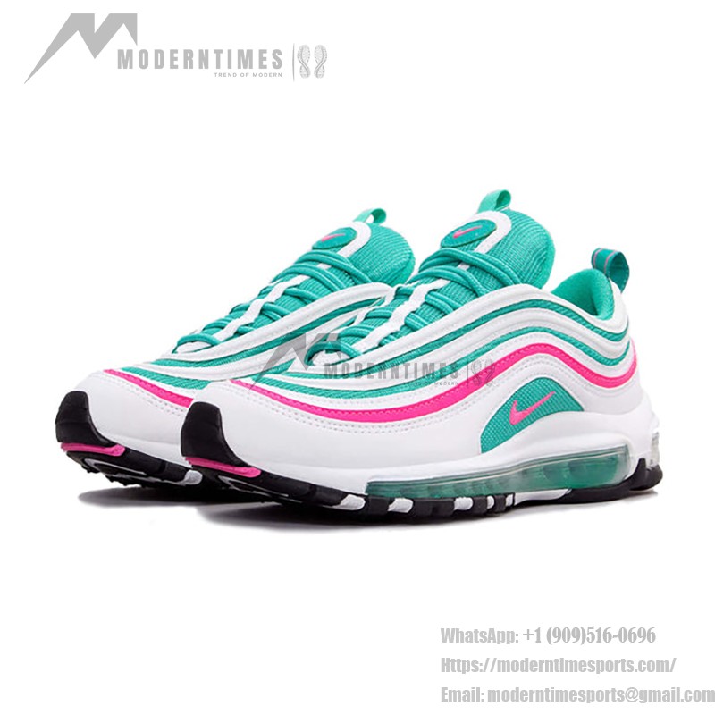 Nike Air Max 97 South Beach 夏スタイル Nike Air Max 97 South Beach 921522-101 ティール ピンク ホワイト スニーカー