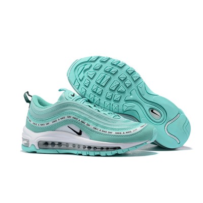 ナイキ エア マックス 97 "Have a Nike Day" 923288-300 - アイコニックなスローガンデザインが特徴の爽やかなミントグリーンスニーカー