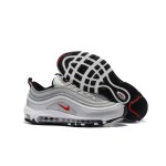 Nike Air Max 97 Silver Bullet - Sleek Silver and Red Design Nike Air Max 97 Silver Bullet 312641-069 with Red Swoosh