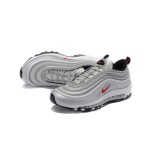 Nike Air Max 97 Silver Bullet - Sleek Silver and Red Design Nike Air Max 97 Silver Bullet 312641-069 with Red Swoosh