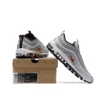 Nike Air Max 97 Silver Bullet - Sleek Silver and Red Design Nike Air Max 97 Silver Bullet 312641-069 with Red Swoosh