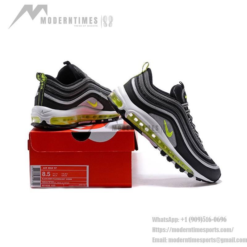 Nike Air Max 97 Black Volt - Sleek Black and Volt Green Design Nike Air Max 97 Black Volt 921626-403 with Silver and Volt Details