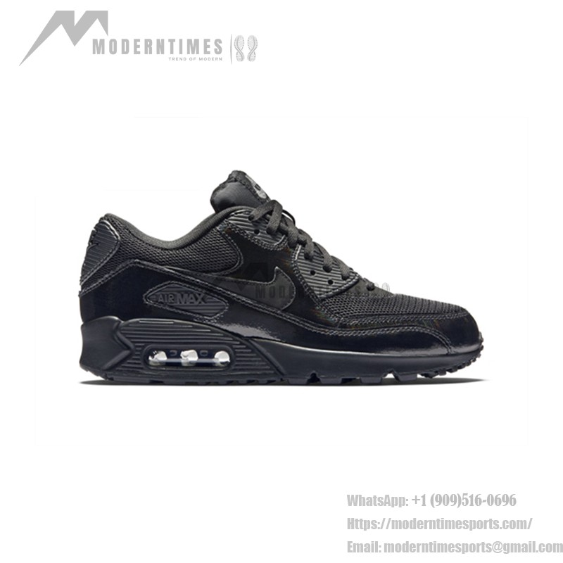 Nike Air Max 90 443817-002 トリプルブラックスニーカー Nike Air Max 90 443817-002 トリプルブラック パテントレザー スニーカー - 洗練されたデザイン