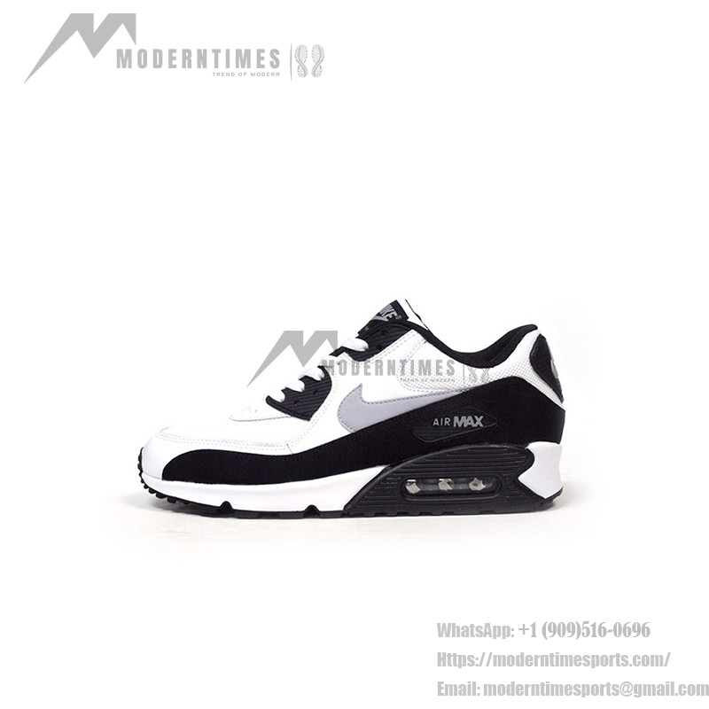 Nike Air Max 90 537384-123 - クラシックなホワイト&ブラックデザイン Nike Air Max 90 537384-123 - ホワイト&ブラック スニーカー、グレースウッシュ付き