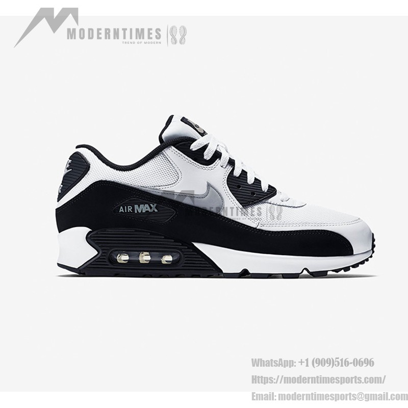 Nike Air Max 90 537384-123 - クラシックなホワイト&ブラックデザイン Nike Air Max 90 537384-123 - ホワイト&ブラック スニーカー、グレースウッシュ付き