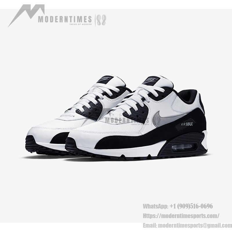 Nike Air Max 90 537384-123 - クラシックなホワイト&ブラックデザイン Nike Air Max 90 537384-123 - ホワイト&ブラック スニーカー、グレースウッシュ付き