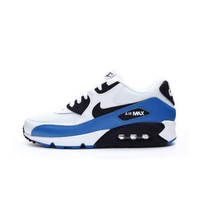 Nike Air Max 90 537384-124 - ホワイト＆ブルー スニーカー、ブラックアクセント付き | アイコニックなデザインと毎日の快適さ
