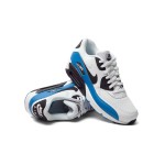 Nike Air Max 90 537384-124 - ホワイト&ブルー スニーカー Nike Air Max 90 537384-124 - ホワイトとブルーのスニーカー、ブラックアクセント付き、アイコニックなAir Maxクッショニングを特徴。