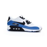 Nike Air Max 90 537384-124 - ホワイト&ブルー スニーカー Nike Air Max 90 537384-124 - ホワイトとブルーのスニーカー、ブラックアクセント付き、アイコニックなAir Maxクッショニングを特徴。