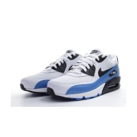 Nike Air Max 90 537384-124 - ホワイト＆ブルー スニーカー、ブラックアクセント付き | アイコニックなデザインと毎日の快適さ