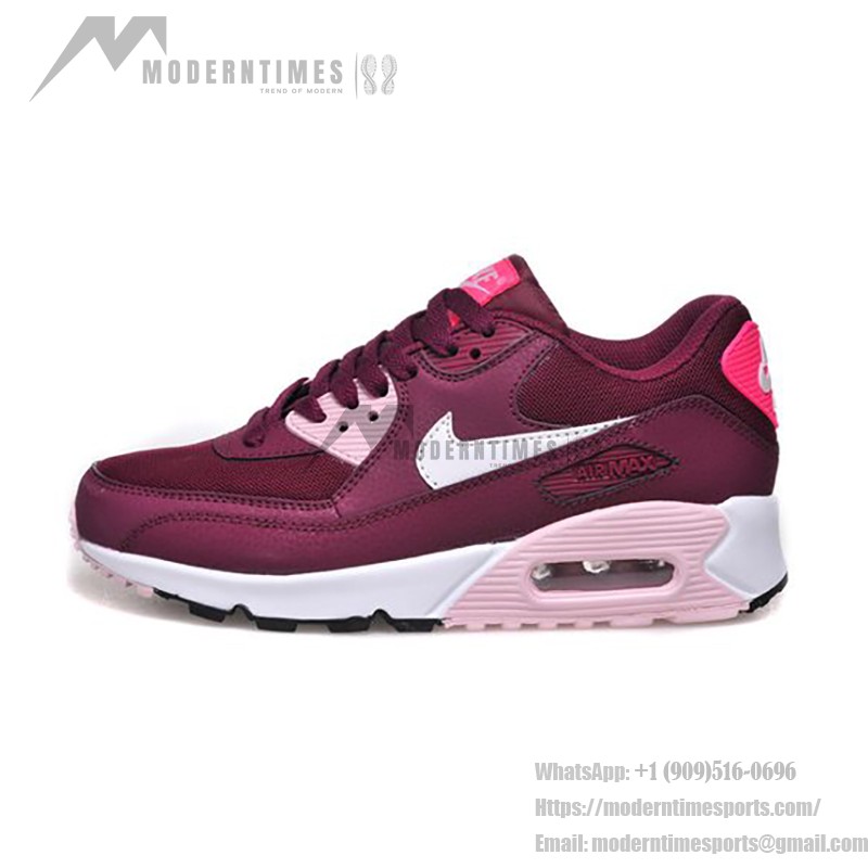 Nike Air Max 90 616730-600 - バーガンディスニーカー Nike Air Max 90 616730-600 - バーガンディスニーカー ピンクとホワイトのアクセント付き
