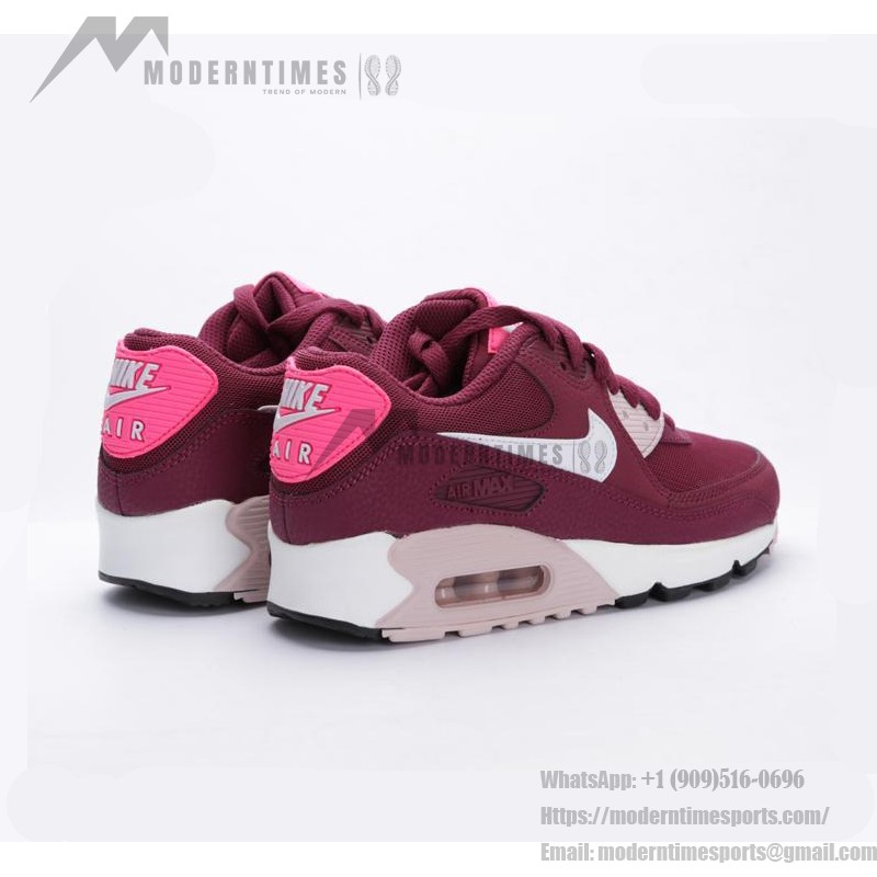Nike Air Max 90 616730-600 - バーガンディスニーカー Nike Air Max 90 616730-600 - バーガンディスニーカー ピンクとホワイトのアクセント付き