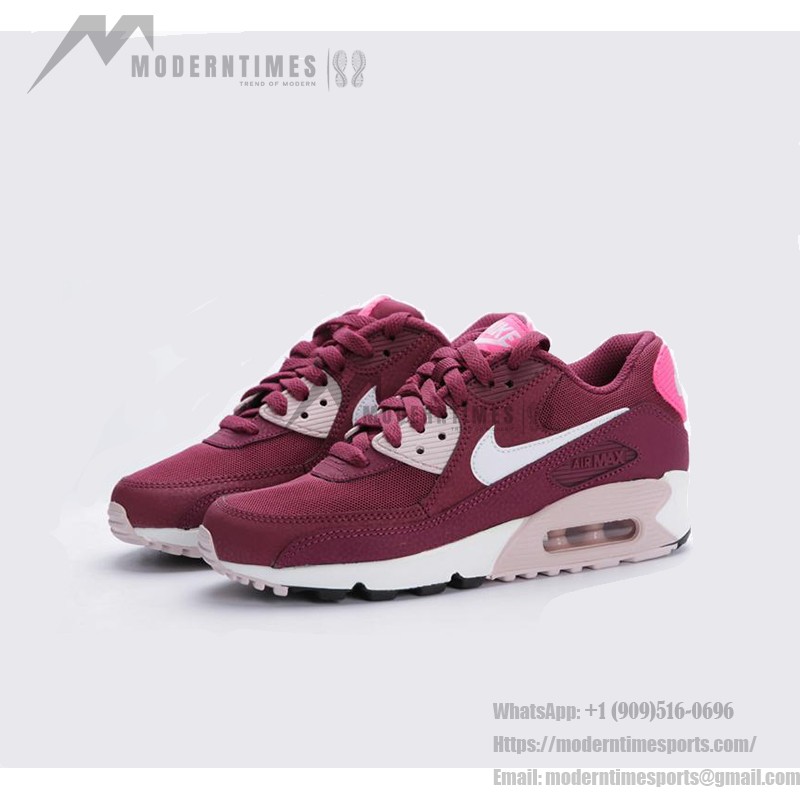 Nike Air Max 90 616730-600 - バーガンディスニーカー Nike Air Max 90 616730-600 - バーガンディスニーカー ピンクとホワイトのアクセント付き