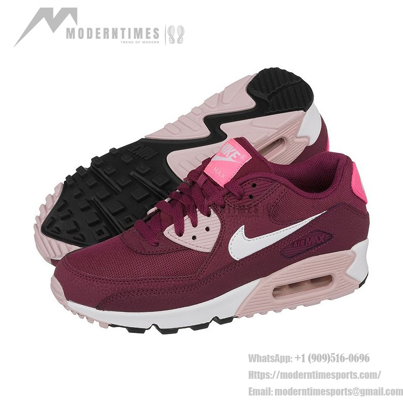 Nike Air Max 90 616730-600 - バーガンディスニーカー Nike Air Max 90 616730-600 - バーガンディスニーカー ピンクとホワイトのアクセント付き