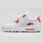 Nike Air Max 90 813150-100 - 個性的なカモフラージュスニーカー Nike Air Max 90 813150-100の赤いカモフラージュとホワイトレザーのディテール
