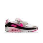 Nike Air Max 90 DM3051-100 - 大胆なアクセントが魅力のホワイトスニーカー Nike Air Max 90 DM3051-100 ホワイトスニーカー、ピンクとブラックのアクセント付き