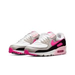 Nike Air Max 90 DM3051-100 - 大胆なアクセントが魅力のホワイトスニーカー Nike Air Max 90 DM3051-100 ホワイトスニーカー、ピンクとブラックのアクセント付き