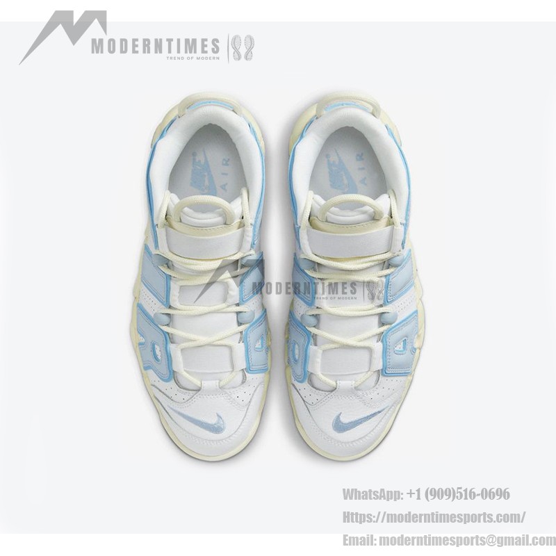 Nike Air More Uptempo White/Light Blue レトロバスケットボールシューズ クラシックなAIRデザインを備えた Nike Air More Uptempo White/Light Blue レトロバスケットボールシューズ