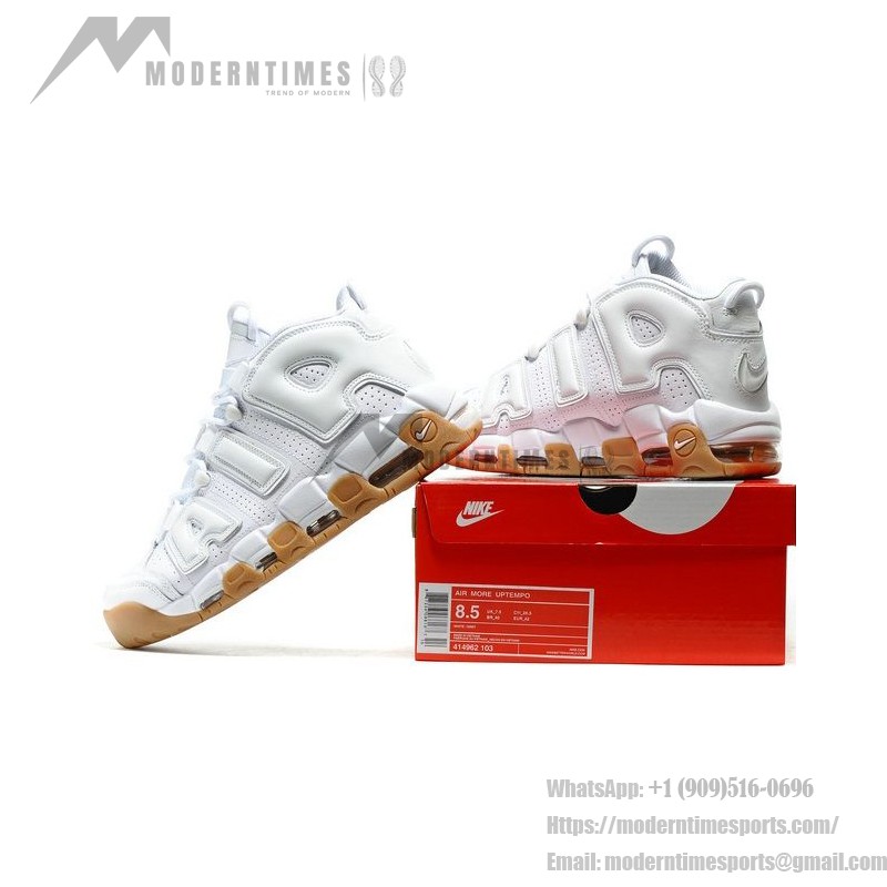 Nike Air More Uptempo 414962-103 White/Red Classic Retro Sneakers Nike Air More Uptempo 414962-103 White/Red Sneakers with Retro Design