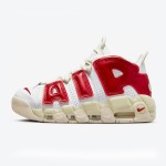 Nike Air More Uptempo White/Red レトロバスケットボールシューズ FN3497-100 クラシックなAIRブランディングを備えたNike Air More Uptempo White/Red レトロバスケットボールシューズ (モデル: FN3497-100)