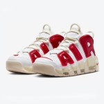 Nike Air More Uptempo White/Red レトロバスケットボールシューズ FN3497-100 クラシックなAIRブランディングを備えたNike Air More Uptempo White/Red レトロバスケットボールシューズ (モデル: FN3497-100)