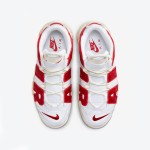 Nike Air More Uptempo White/Red レトロバスケットボールシューズ FN3497-100 クラシックなAIRブランディングを備えたNike Air More Uptempo White/Red レトロバスケットボールシューズ (モデル: FN3497-100)