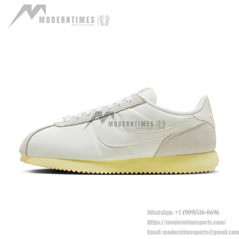 Nike Cortez Pale Yellow HF6410-118 Nike Cortez Pale Yellow HF6410-118 - Timeless White Sneakers with Soft Yellow Accents