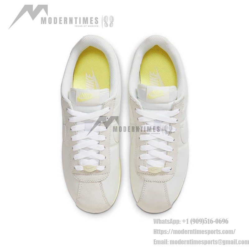 Nike Cortez Pale Yellow HF6410-118 Nike Cortez Pale Yellow HF6410-118 - Timeless White Sneakers with Soft Yellow Accents