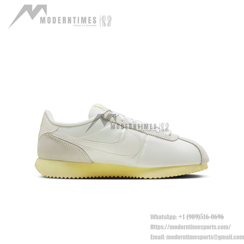 Nike Cortez Pale Yellow HF6410-118 Nike Cortez Pale Yellow HF6410-118 - Timeless White Sneakers with Soft Yellow Accents