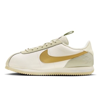 Nike Cortez Sail FV3639-171 - 上品なホワイトとゴールドのスニーカー、フローラルディテール付き