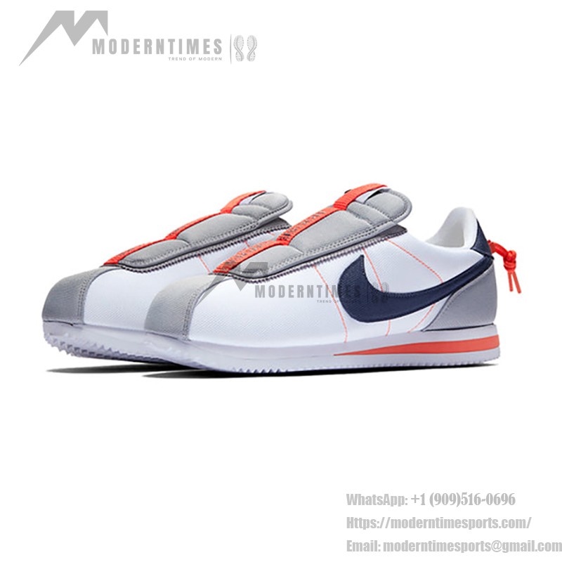 Nike Kendrick Lamar x Cortez Basic Slip House Shoes AV2950-100 Nike Kendrick Lamar x Cortez Basic Slip House Shoes AV2950-100 - ホワイト、ネイビー、オレンジのスリップオンスニーカー