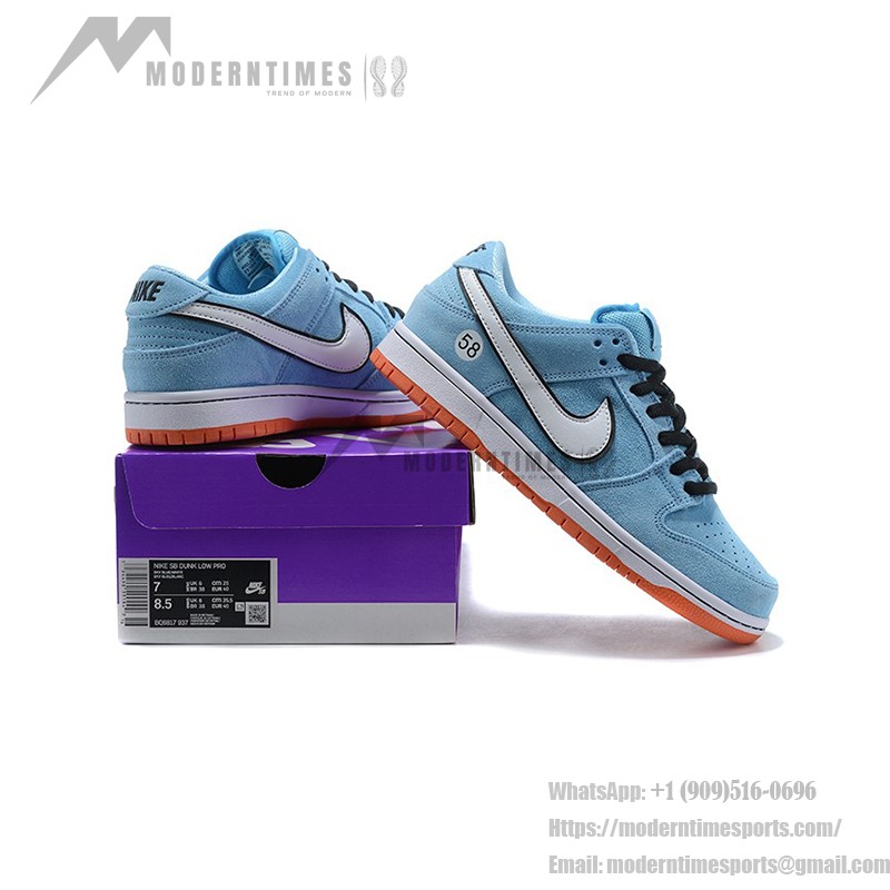 Nike SB Dunk Low "Gulf" BQ6817-401 - Bold and Durable Skate Shoes with Iconic Colors Nike SB Dunk Low "Gulf" Skate Shoes BQ6817-401 - Iconic Gulf Racing Colorway