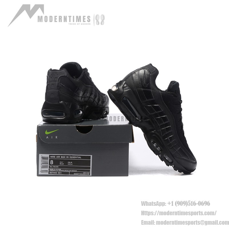 Nike Air Max 95 Triple Black 807443-001 クラシックスニーカー Nike Air Max 95 Triple Black 807443-001 オールブラッククラシックスニーカー