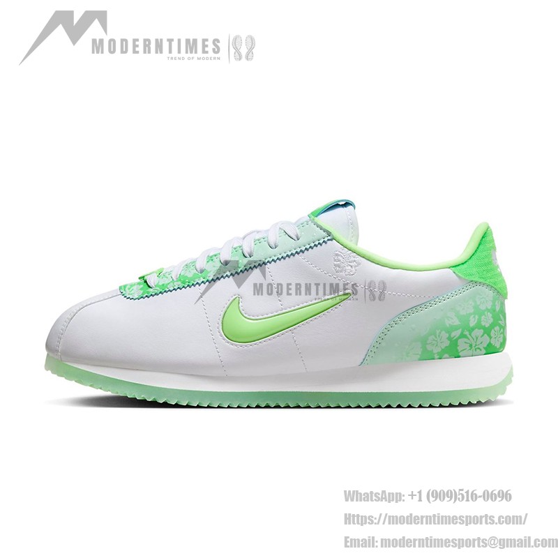 Nike x Doernbecher Cortez White Green FZ3020-919 Nike x Doernbecher Cortez White Green FZ3020-919、花柄ディテールと鮮やかなグリーンアクセント付き