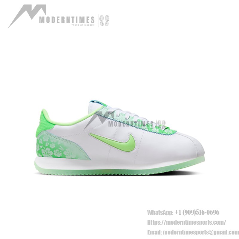 Nike x Doernbecher Cortez White Green FZ3020-919 Nike x Doernbecher Cortez White Green FZ3020-919、花柄ディテールと鮮やかなグリーンアクセント付き