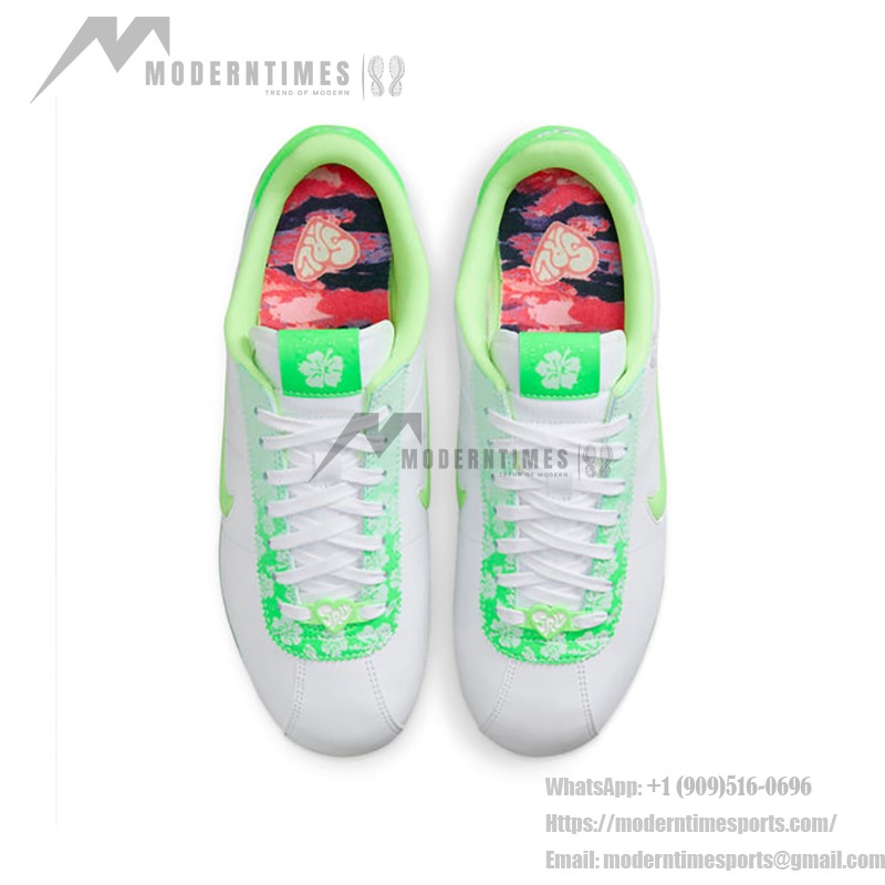 Nike x Doernbecher Cortez White Green FZ3020-919 Nike x Doernbecher Cortez White Green FZ3020-919、花柄ディテールと鮮やかなグリーンアクセント付き