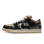 Nike x Travis Scott Dunk Low Premium QS 'Cactus Jack' - 限定コラボスニーカー Nike x Travis Scott Dunk Low Premium QS 'Cactus Jack' CT5053-001 - ブラック、ブラウン、ブルーのカウボーイ風スニーカー