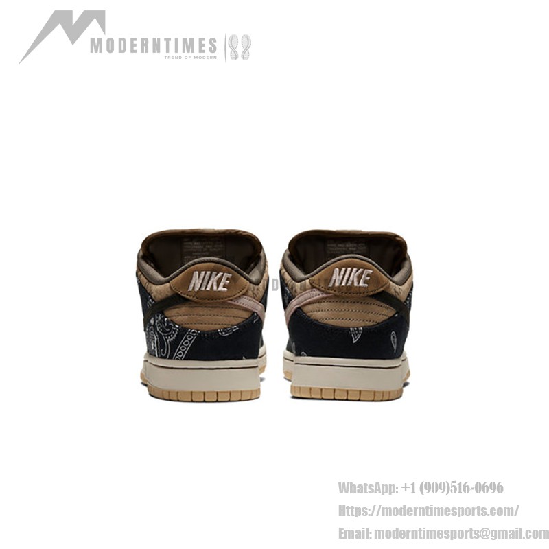Nike x Travis Scott Dunk Low Premium QS 'Cactus Jack' - 限定コラボスニーカー Nike x Travis Scott Dunk Low Premium QS 'Cactus Jack' CT5053-001 - ブラック、ブラウン、ブルーのカウボーイ風スニーカー
