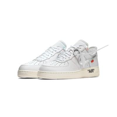 OFF-WHITE x Nike Air Force 1 Low 'AF100' AO4297-100 - 解体風シルバースウッシュ コラボロートップスニーカー