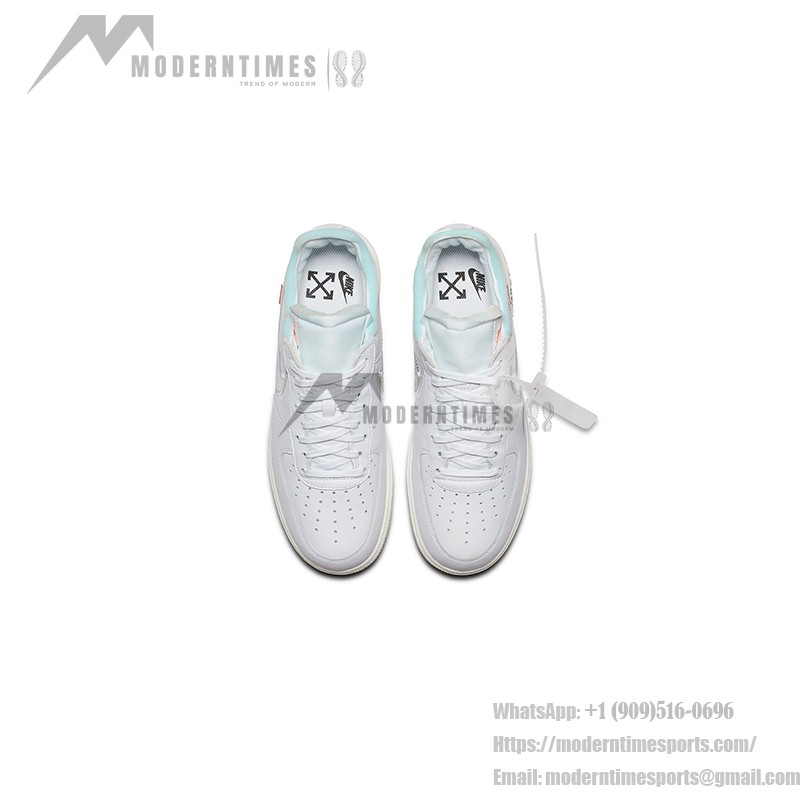 OFF-WHITE x Nike Air Force 1 Low 'AF100' - シルバースウッシュ解体風スニーカー OFF-WHITE x Nike Air Force 1 Low 'AF100' AO4297-100 - メタリックシルバースウッシュを備えたホワイトスニーカー