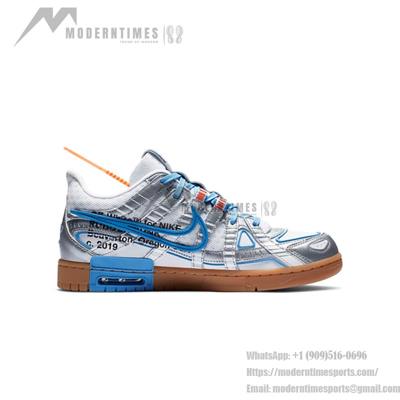 OFF-WHITE x Nike Air Rubber Dunk 'University Blue' - 限定コラボスニーカー OFF-WHITE x Nike Air Rubber Dunk 'University Blue' CU6015-100 - ブルーとシルバーの限定スニーカー